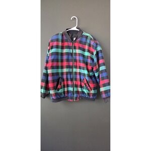 Vintage 80s 90s S Flannel Bomber Style Jacket Saratoga Sport Zack Clothing‎ Co